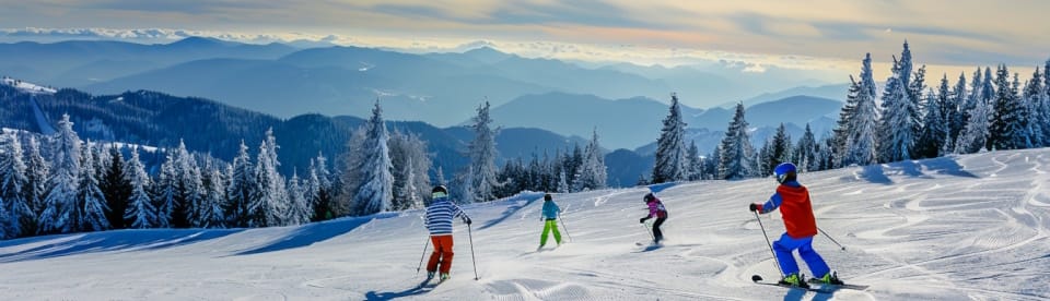 Skifahren auf großen Pisten