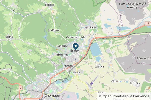 Karte: Jirkov, Tschechien (© OpenStreetMap-Mitwirkende)