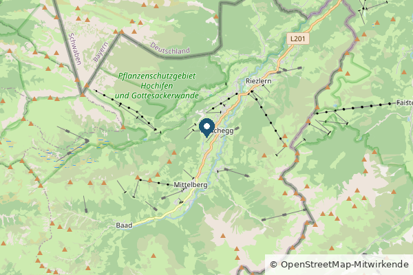 Karte: Hirschegg, Österreich (© OpenStreetMap-Mitwirkende)