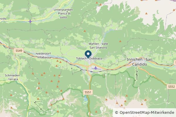 Karte: Toblach, Italien (© OpenStreetMap-Mitwirkende)