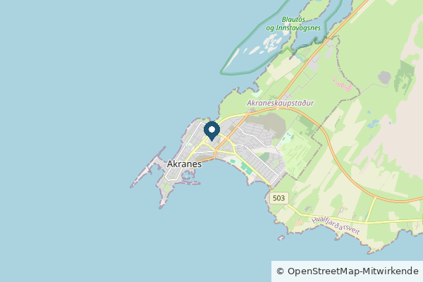 Karte: Akranes, Island (© OpenStreetMap-Mitwirkende)
