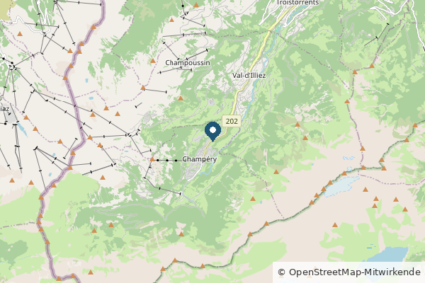 Karte: Champéry, Schweiz (© OpenStreetMap-Mitwirkende)