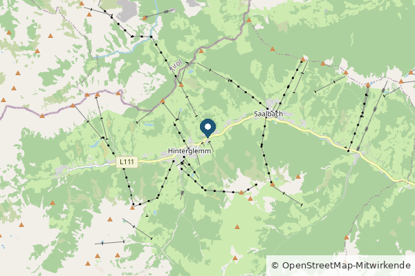 Karte: Hinterglemm, Österreich (© OpenStreetMap-Mitwirkende)