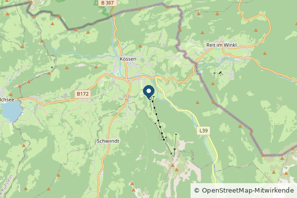Karte: Kössen, Österreich (© OpenStreetMap-Mitwirkende)