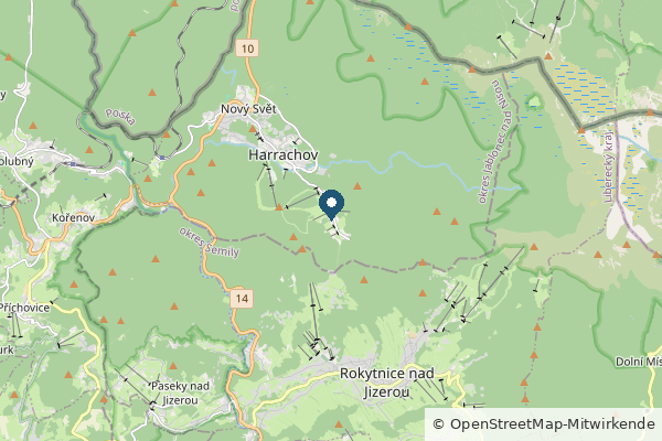 Karte: Harrachov, Tschechien (© OpenStreetMap-Mitwirkende)