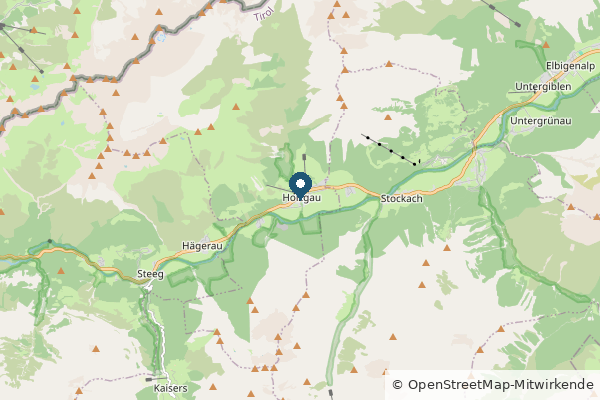 Karte: Holzgau, Österreich (© OpenStreetMap-Mitwirkende)