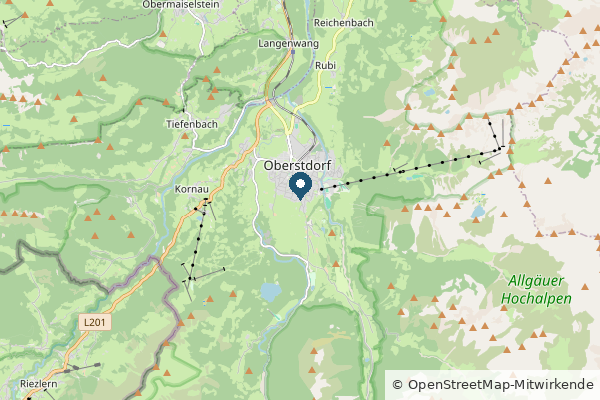 Karte: Oberstdorf, Bayern (© OpenStreetMap-Mitwirkende)