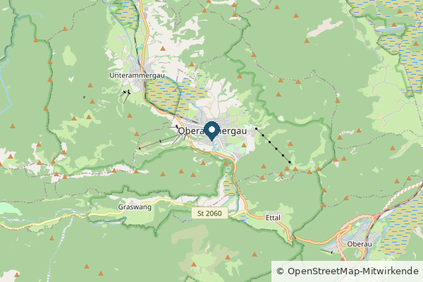 Karte: Oberammergau, Bayern (© OpenStreetMap-Mitwirkende)