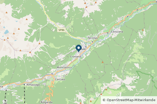 Karte: Malè, Italien (© OpenStreetMap-Mitwirkende)
